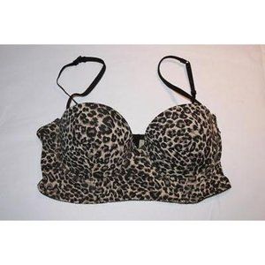 MIYU Short BUSTIER Bra PUSH-UP Animal Print LEOPARD 36C